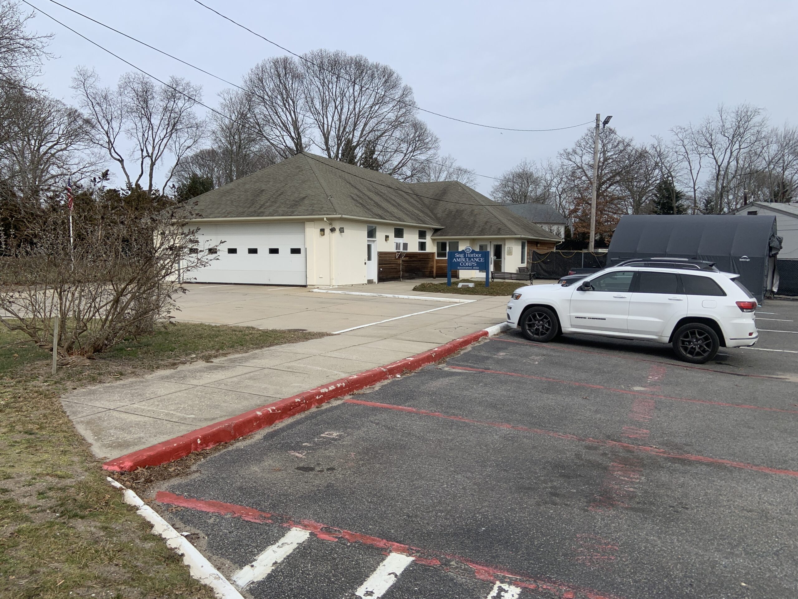 The Sag Harbor Ambulance Corps headquarters could be razed and replaced with affordable housing if a proposal offered by Trustee Tom Gardella proves feasible. STEPHEN J. KOTZ