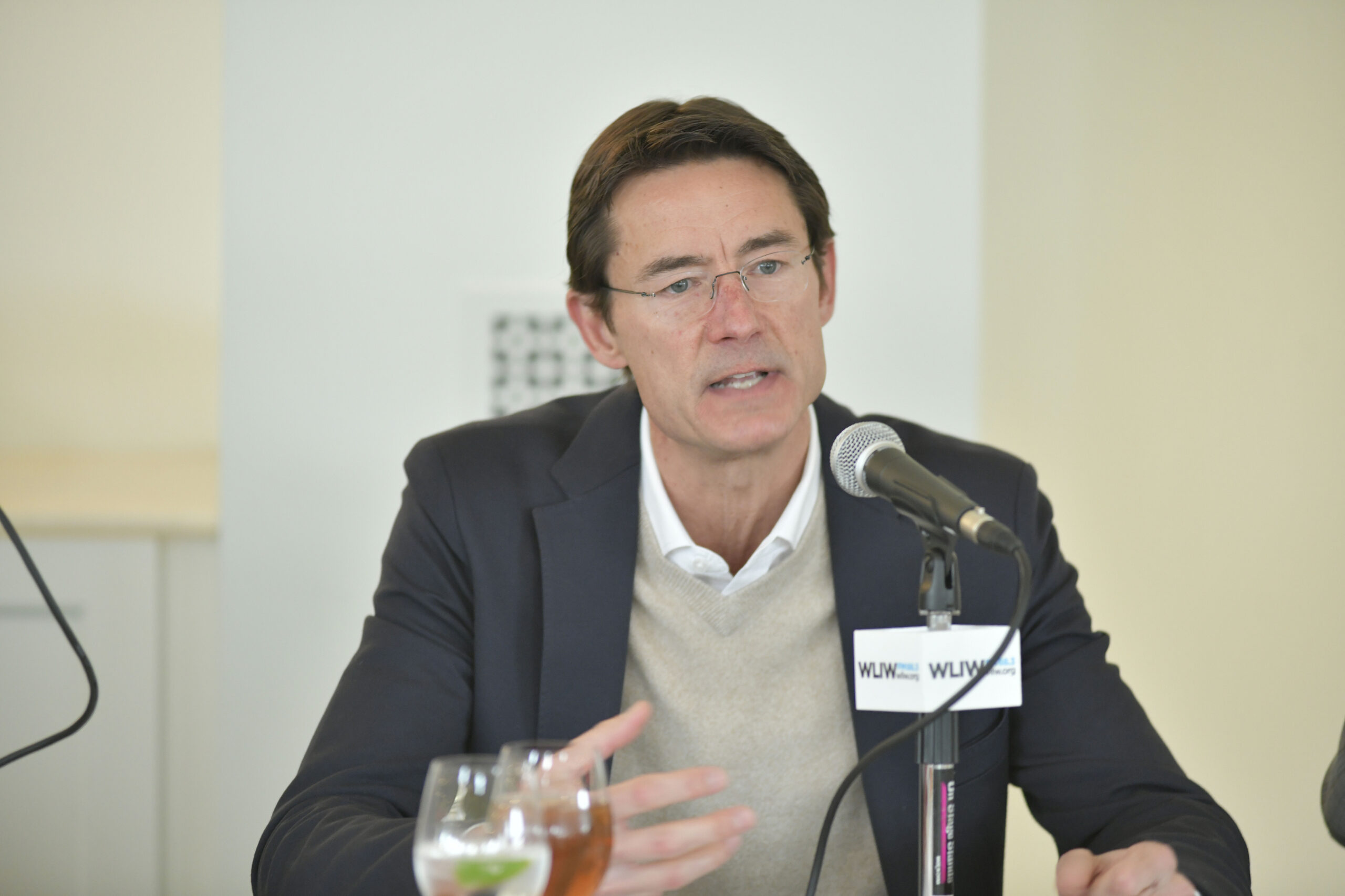 Associate Broker at Saunders, panelist Ed Bruehl, at the Express Sessions event at Canoe Place Inn on February 16.   DANA SHAW