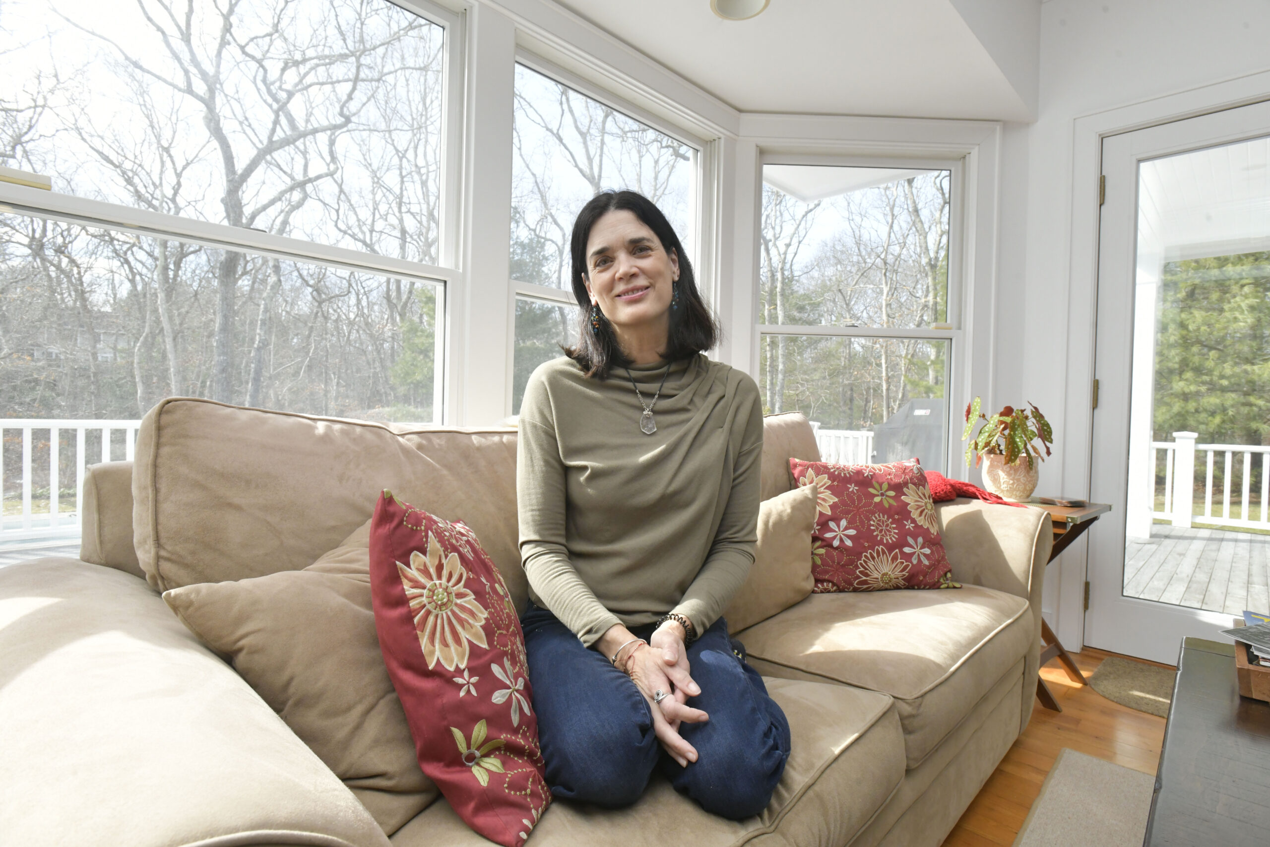 Susan Stout, an end-of-life doula, at home in East Hampton.  