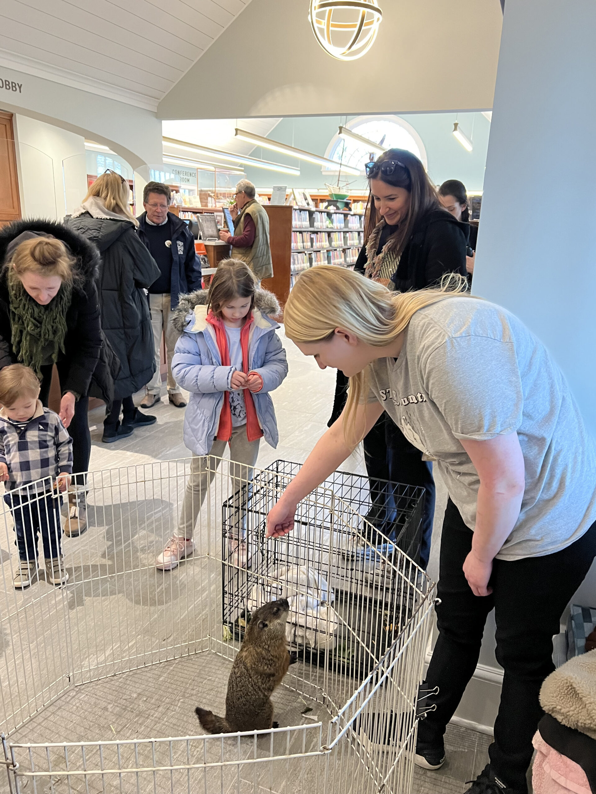 Groundhog Day festivities at the Quogue Library on Thursday afternoon.    DANA SHAW