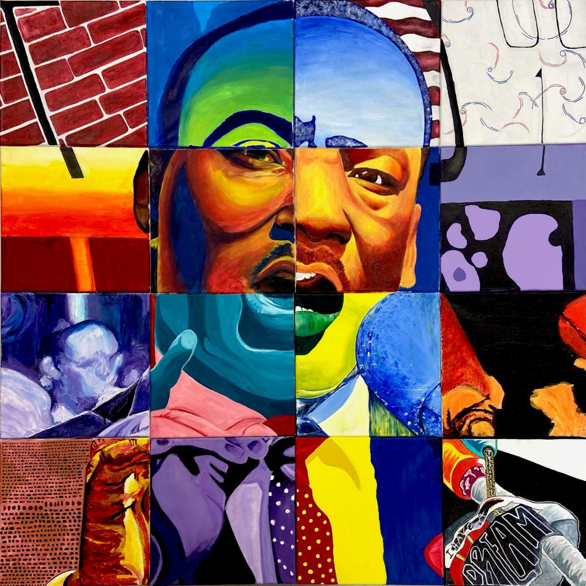 A 2021 portrait of MLK by Rocky Point High School students. COURTESY EAST END ARTS
