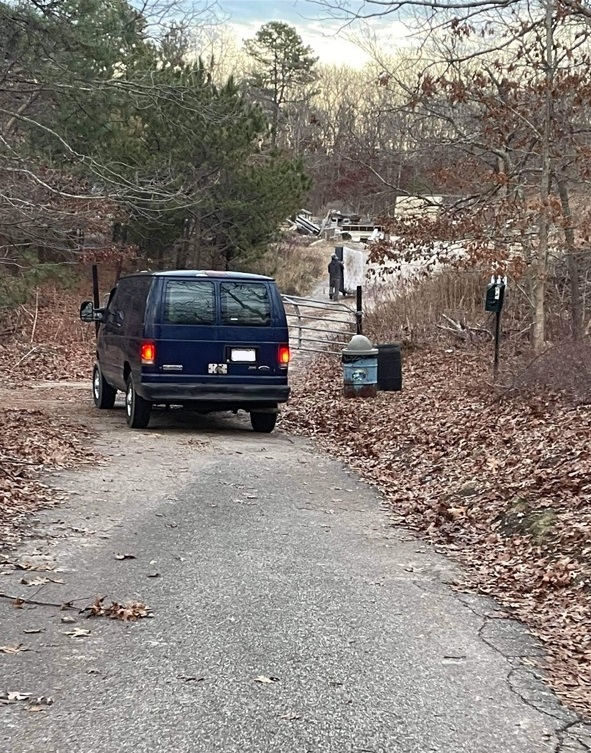 Town officials were able to track the person who dumped a mattress at Red Creek Park in Hampton Bays.   COURTESY SOUTHAMPTON TOWN PUBLIC SAFETY AND EMERGENCY MANAGEMENT