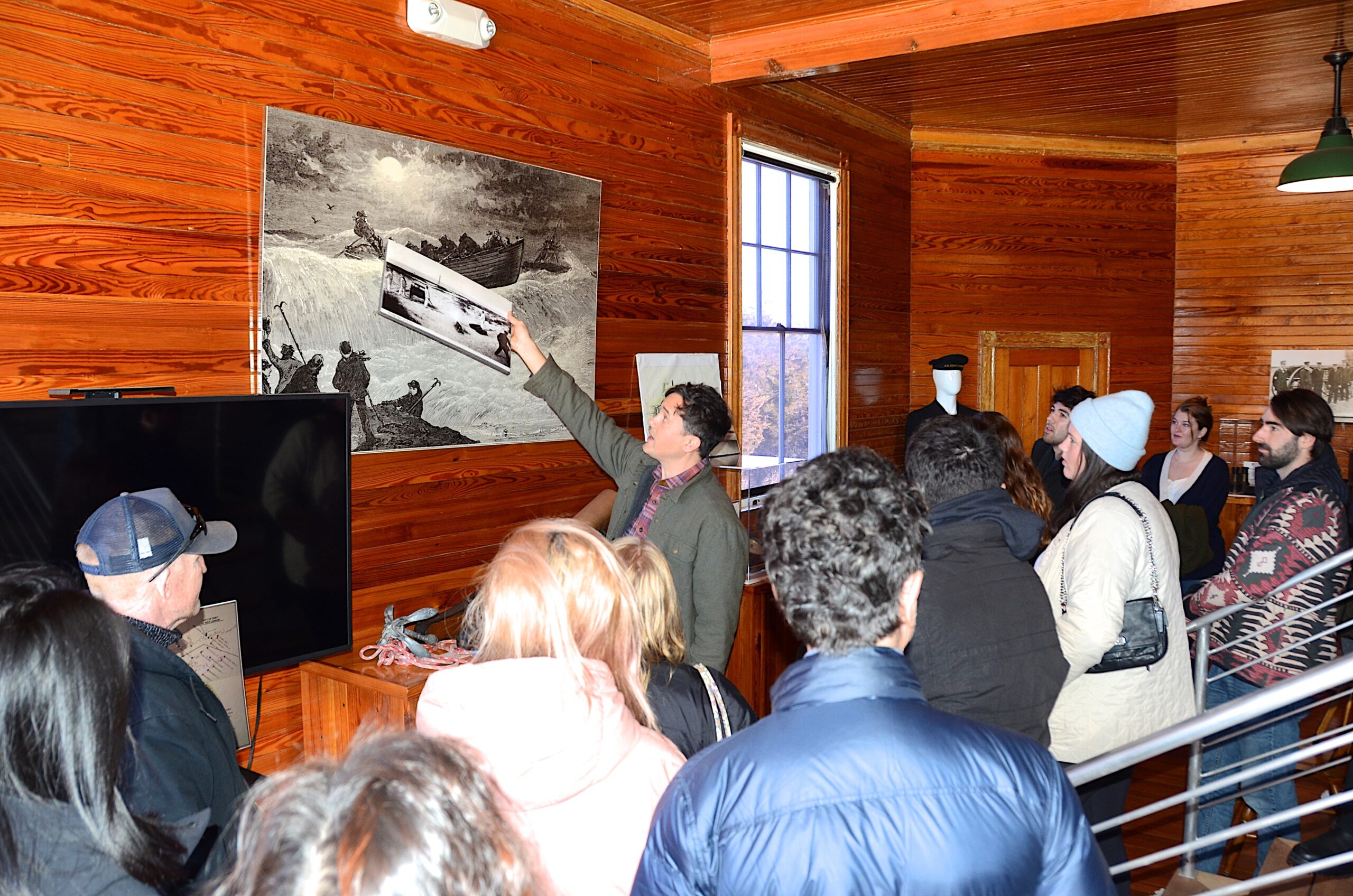 To inform their design of a modern station, the students got a history lesson in the background of the Amagansett Life Saving Station from David Cataletto, a teacher and member of the historic station's board of directors.