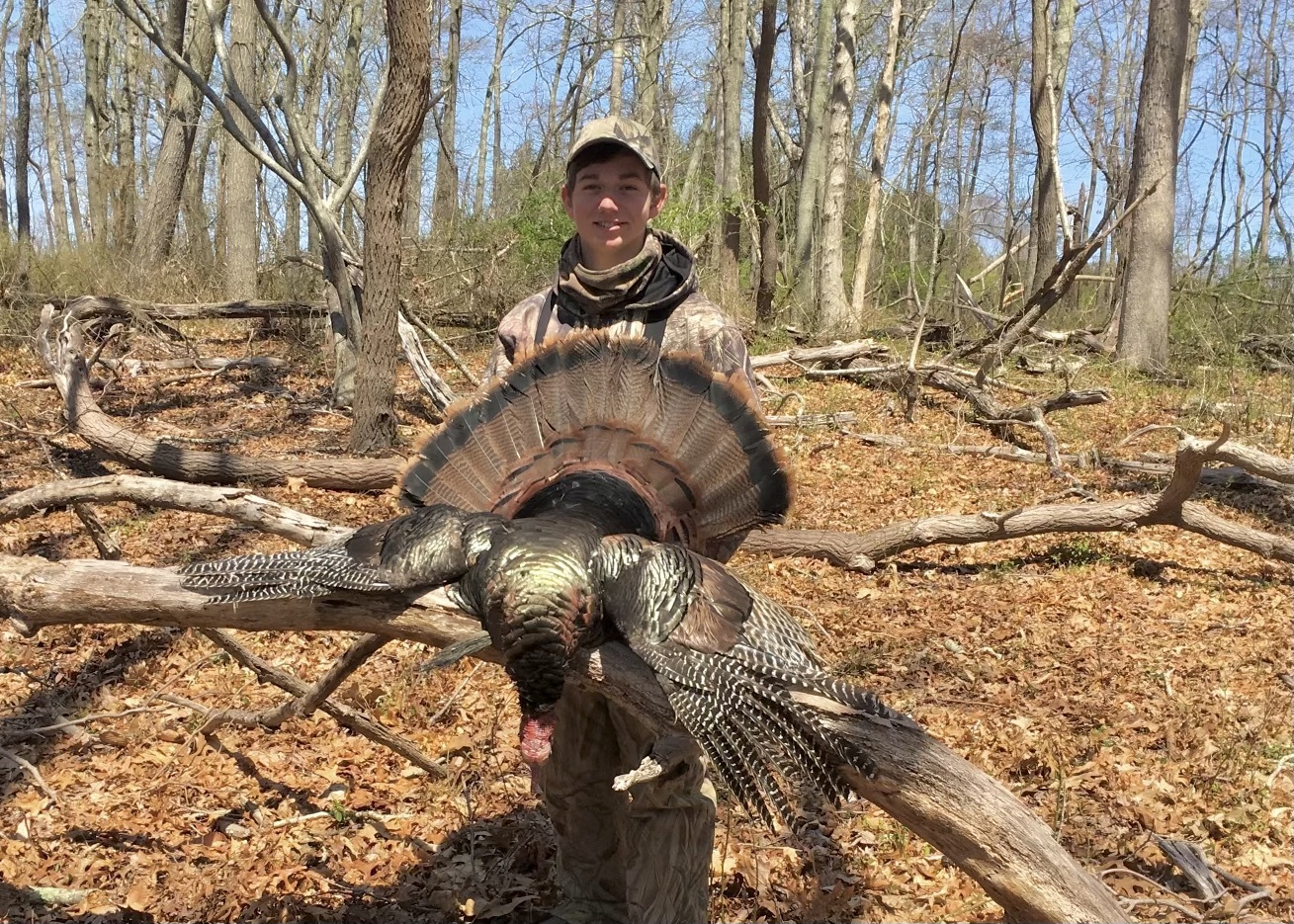 Nate Vella from Water Mill with a nice turkey harvested during spring in a youth turkey hunting event in 2020.