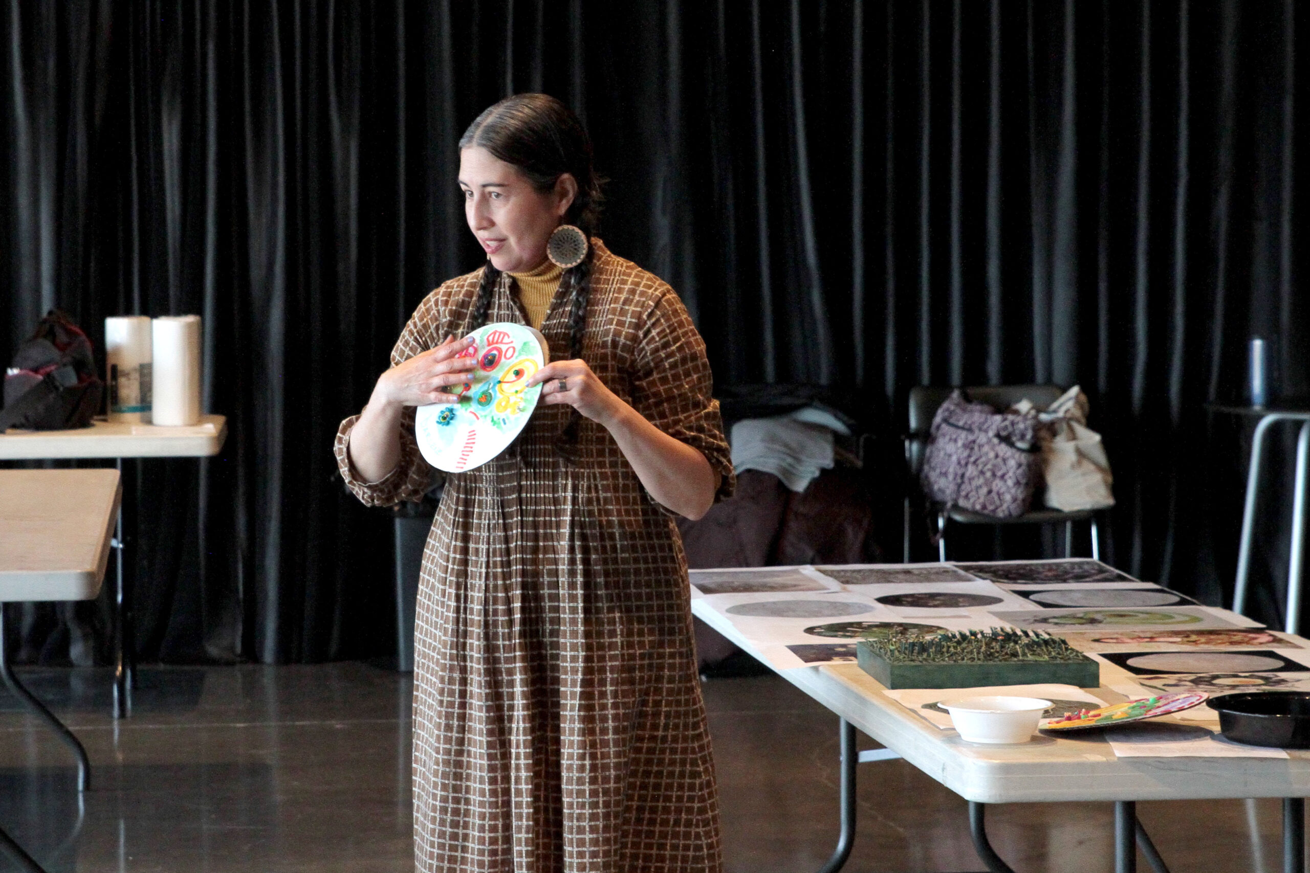 In February, Tuckahoe School 8th graders came to the Parrish Art Museum to work with artist-in-residence Charlene Charneco. TOM KOCHIE