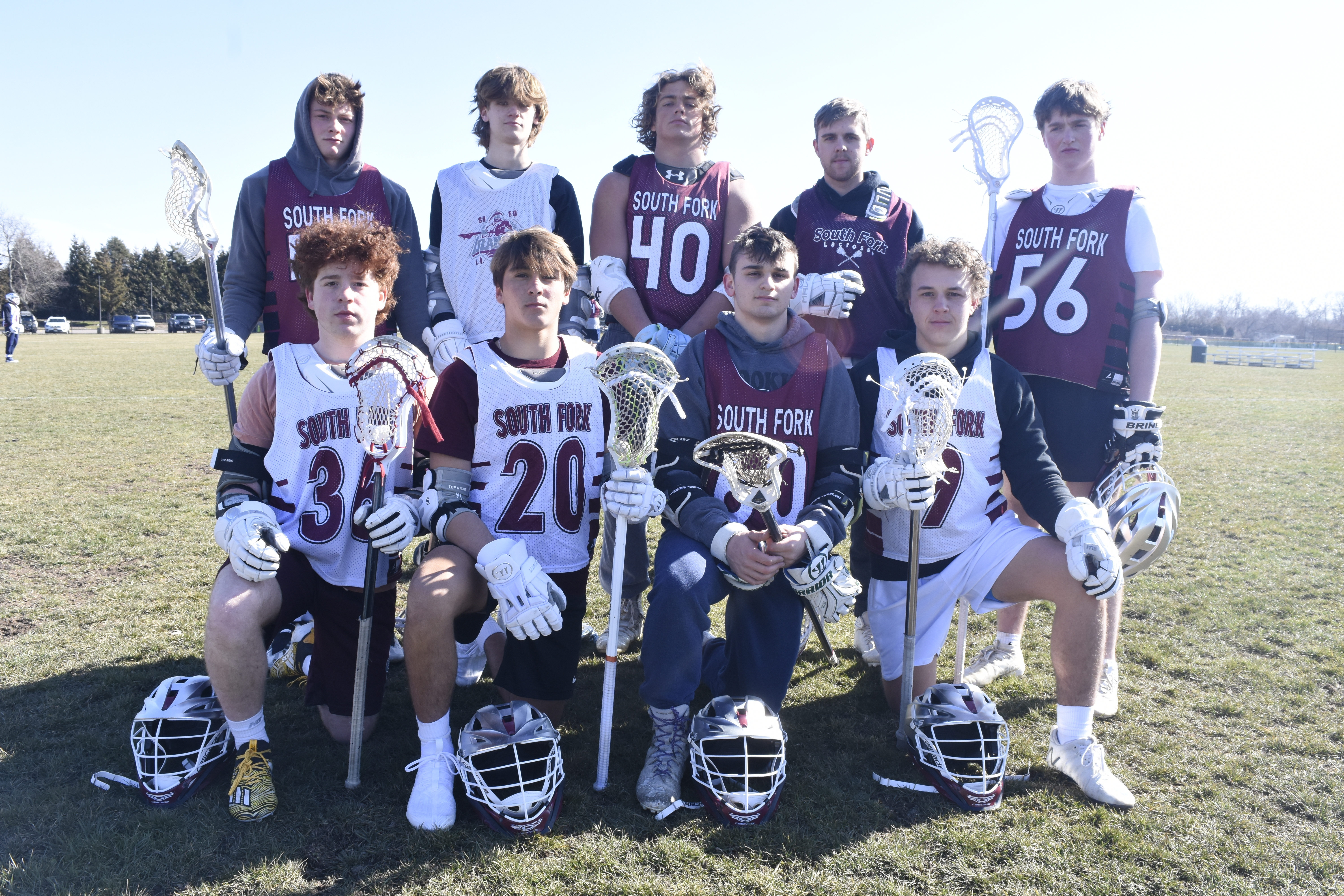 Returning seniors for South Fork this season includes, from top left; Nick Cordone, Dylan Koszalka, Richie Maio, Cian Curran and Ryan McDonnell; from bottom left, Ike Fagin, J.P. Amaden, Noah Thompson and Joe Scully. Missing from the photo is fellow senior Cooper Ceva.    DREW BUDD