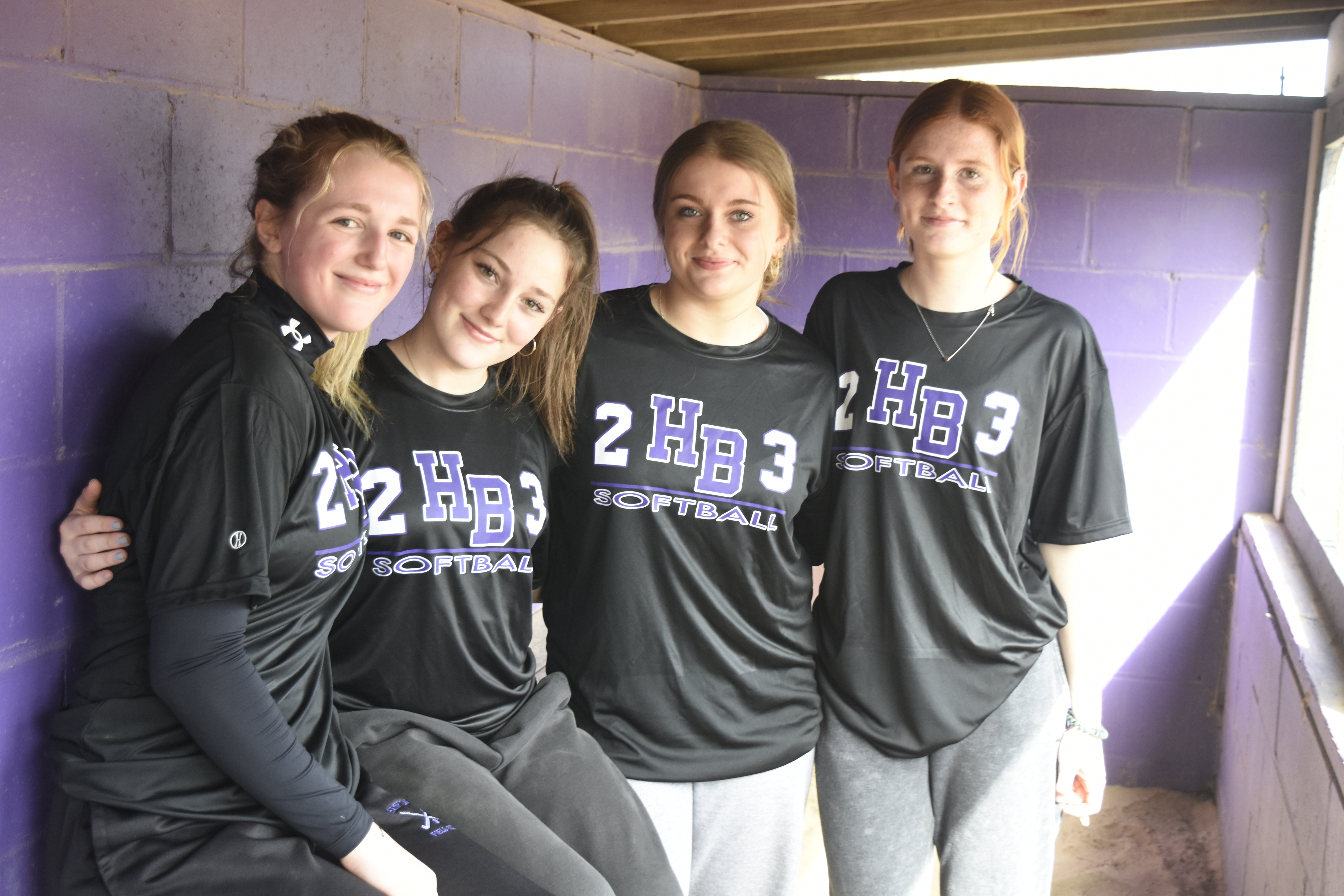 Returning players for the Baymen this season include, from left, Chase Dunkirk, Maddie Warn, Julia Brandeis and Shea Egan.   DREW BUDD