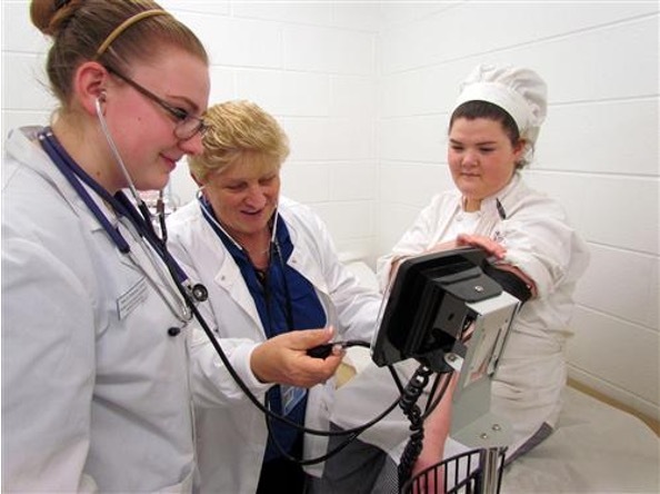 Students participate in the Clinical Medical Assisting Program. COURTESY EASTERN SUFFOLK BOCES