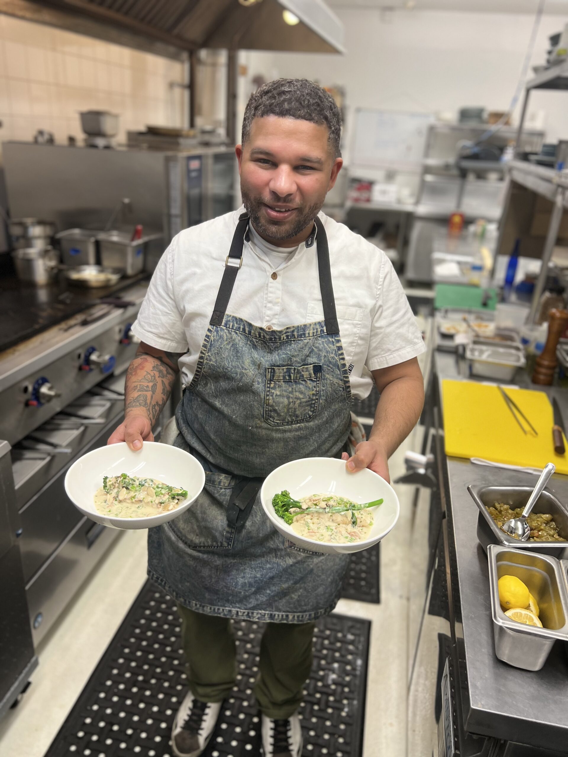 Chef Dominick Lee created upscale Creole cuisine on February 24 and 25 at Rosie's in Amagansett as part of The Roundtree’s winter culinary series. The New Orleans native will open his first New York restaurant, Alligator Pear, this spring. ELIZABETH VESPE