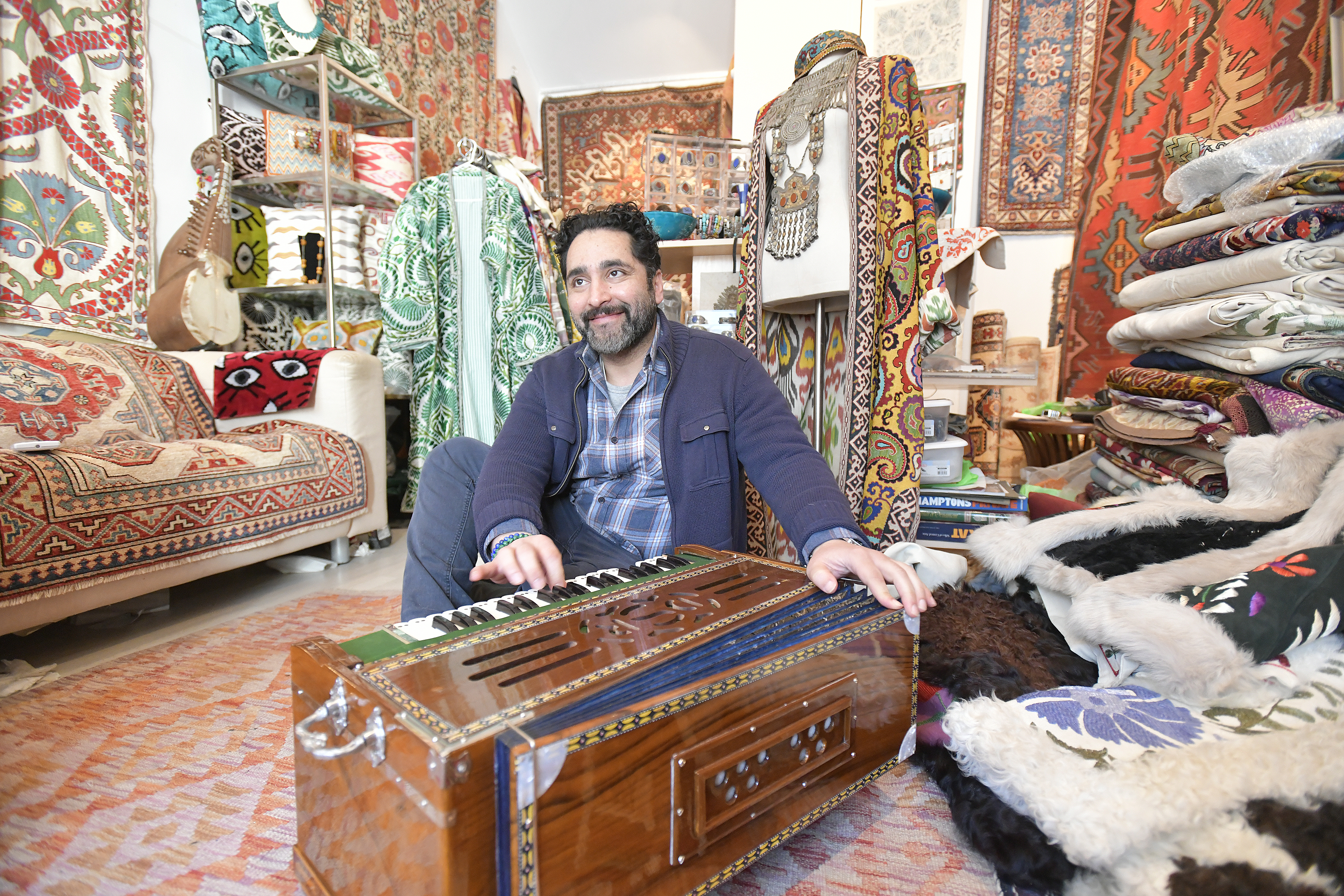 Temur Zamani in his shop in Sag Harbor.  DANA SHAW