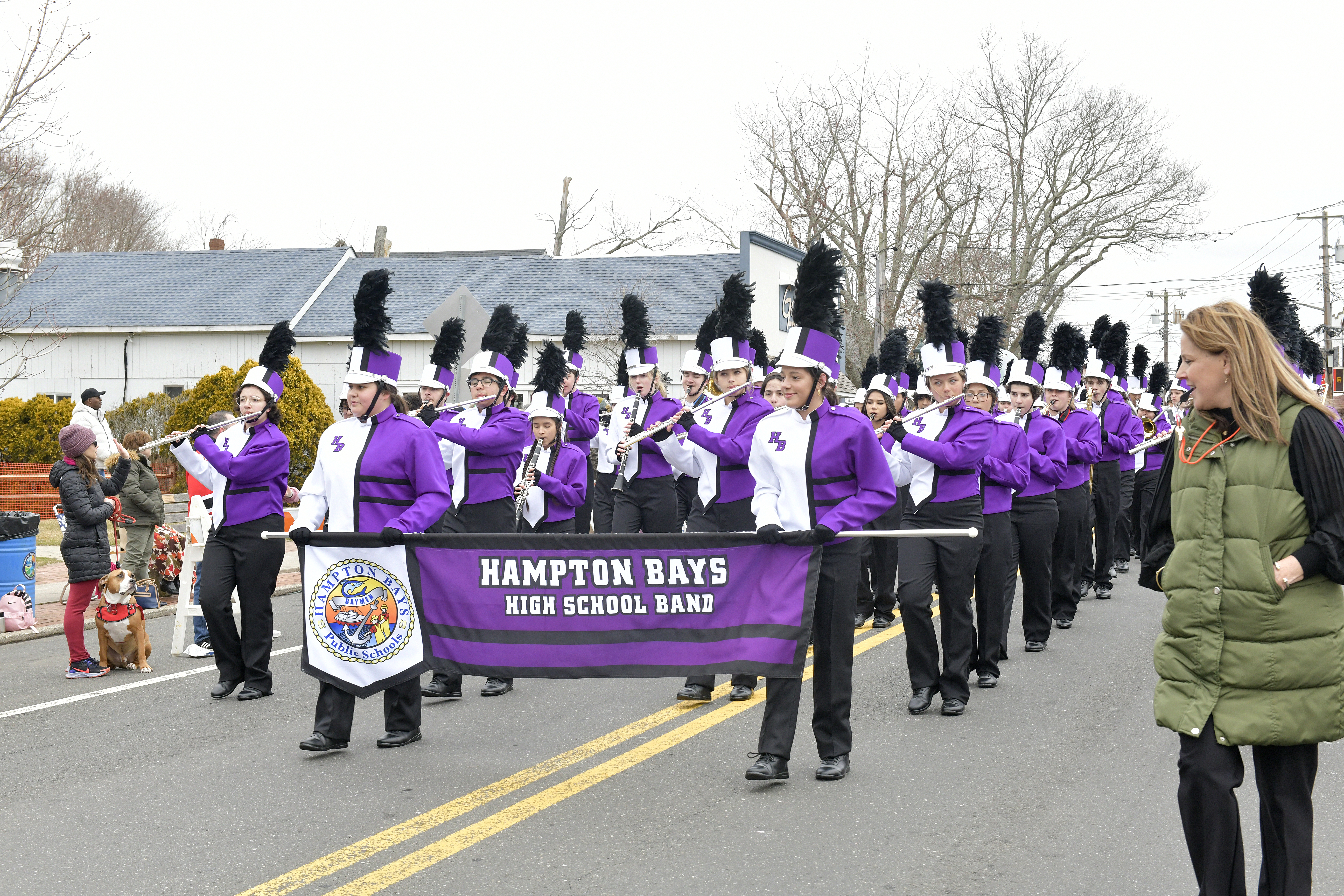 The Hampton Bays High School band.