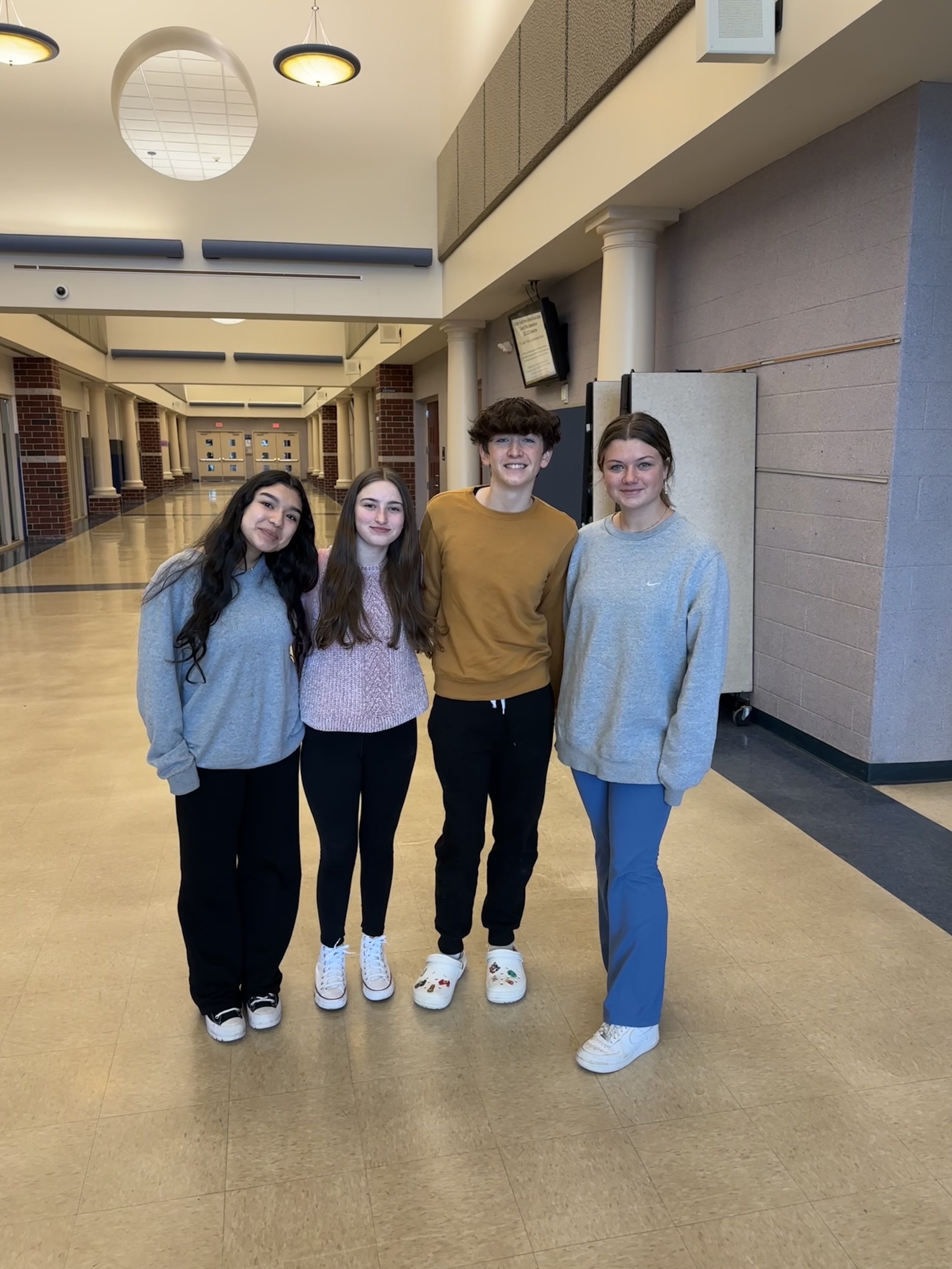 Four Hampton Bays High School music students,  from left, Alexandra Avendano, Leah Russell, Brendyn Molnar and Kaya Raynor,  were selected to perform in the prestigious SCMEA All-County Festival.  COURTESY HAMPTON BAYS SCHOOL DISTRICT
