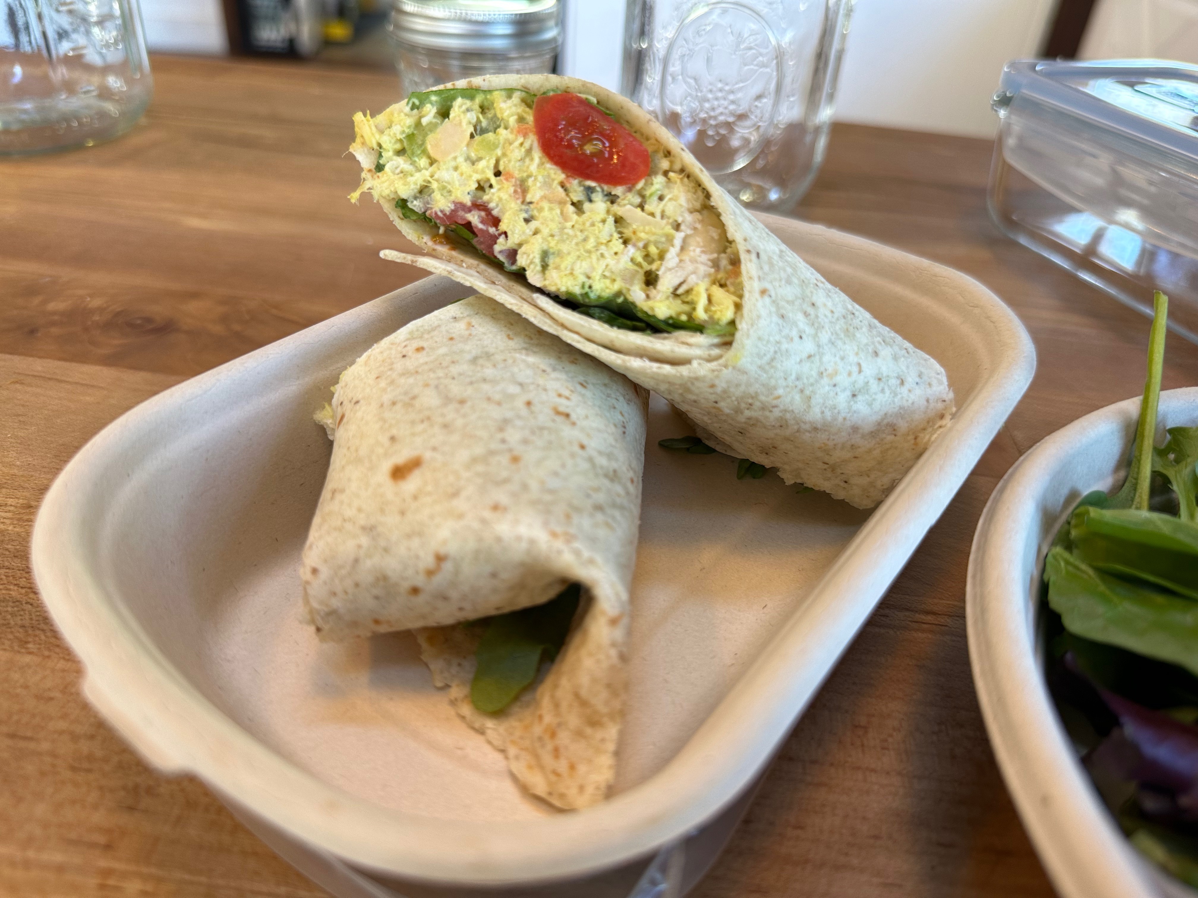 Honest Plate's curried chicken salad wrap. ANNETTE HINKLE