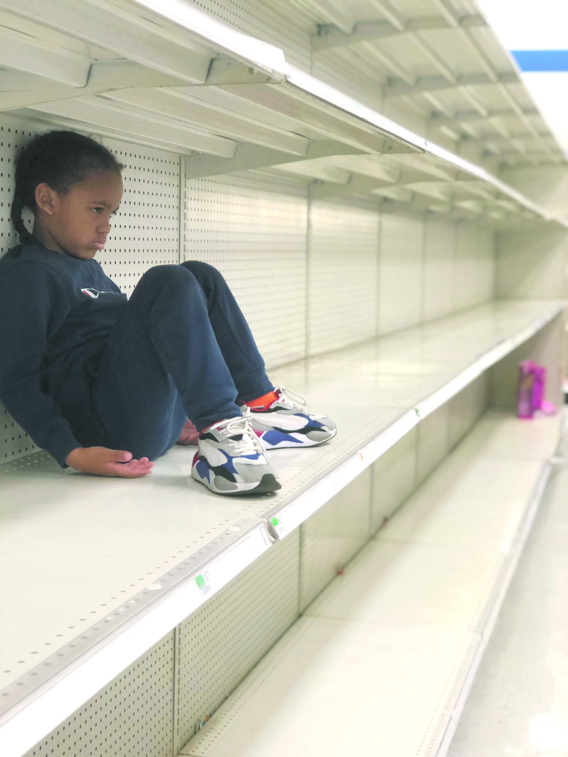 Korrina Goree of the Shinnecock Territory took this photo of her son Kyre Goree-Ward, 5, at the Kmart in Bridgehampton on Saturday while looking for board games and bread. They didn’t find any bread.