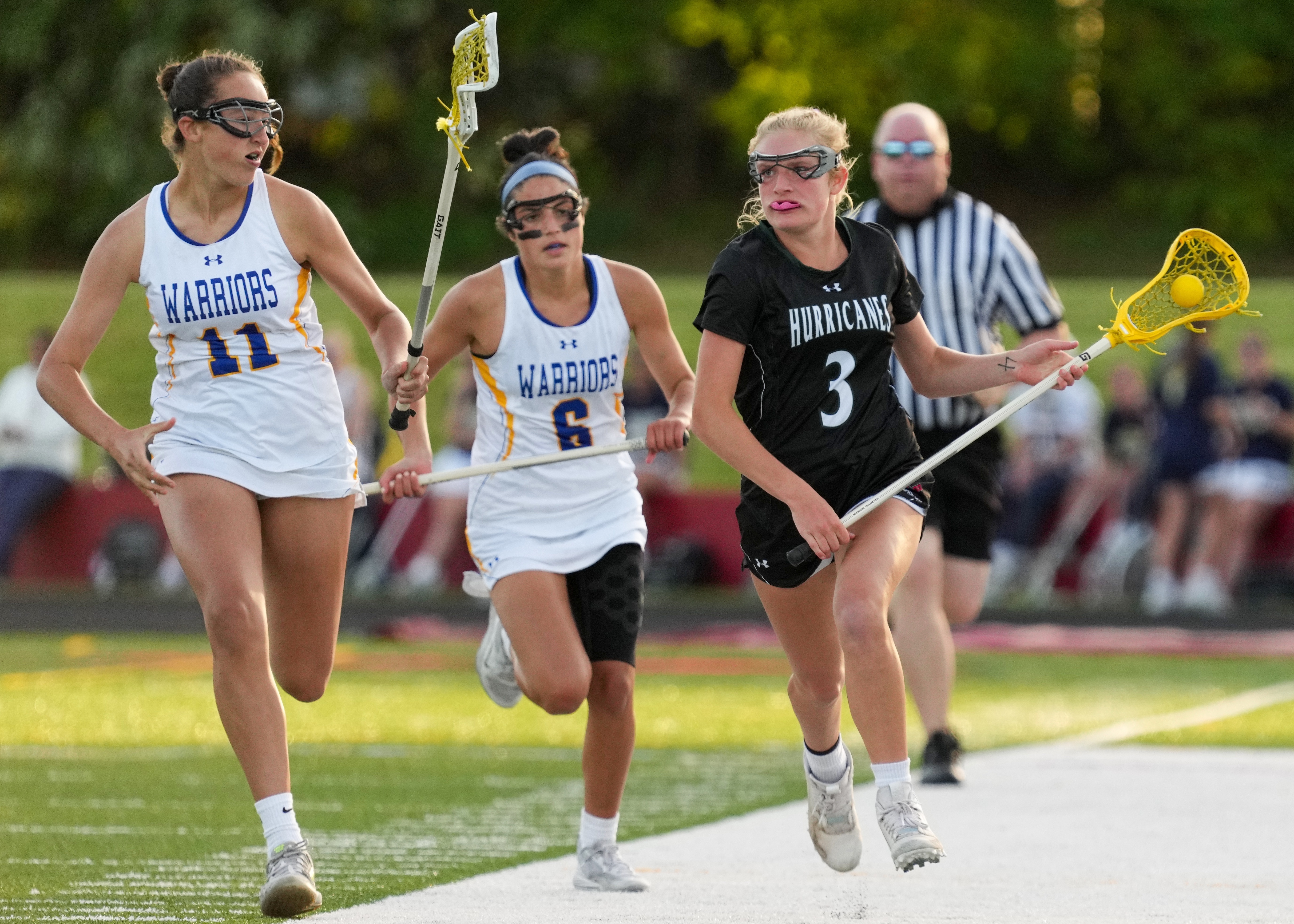 Sophomore defender Lily Graves carries the ball up the sideline during the Suffolk County Class B championship game last season. RON ESPOSITO