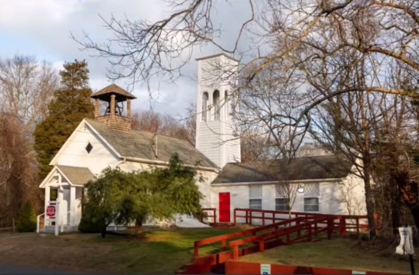A rendering of the original proposal for a 50-foot 'campanile' concealing cellular equipment behind the St. Peter's Chapel in Springs.