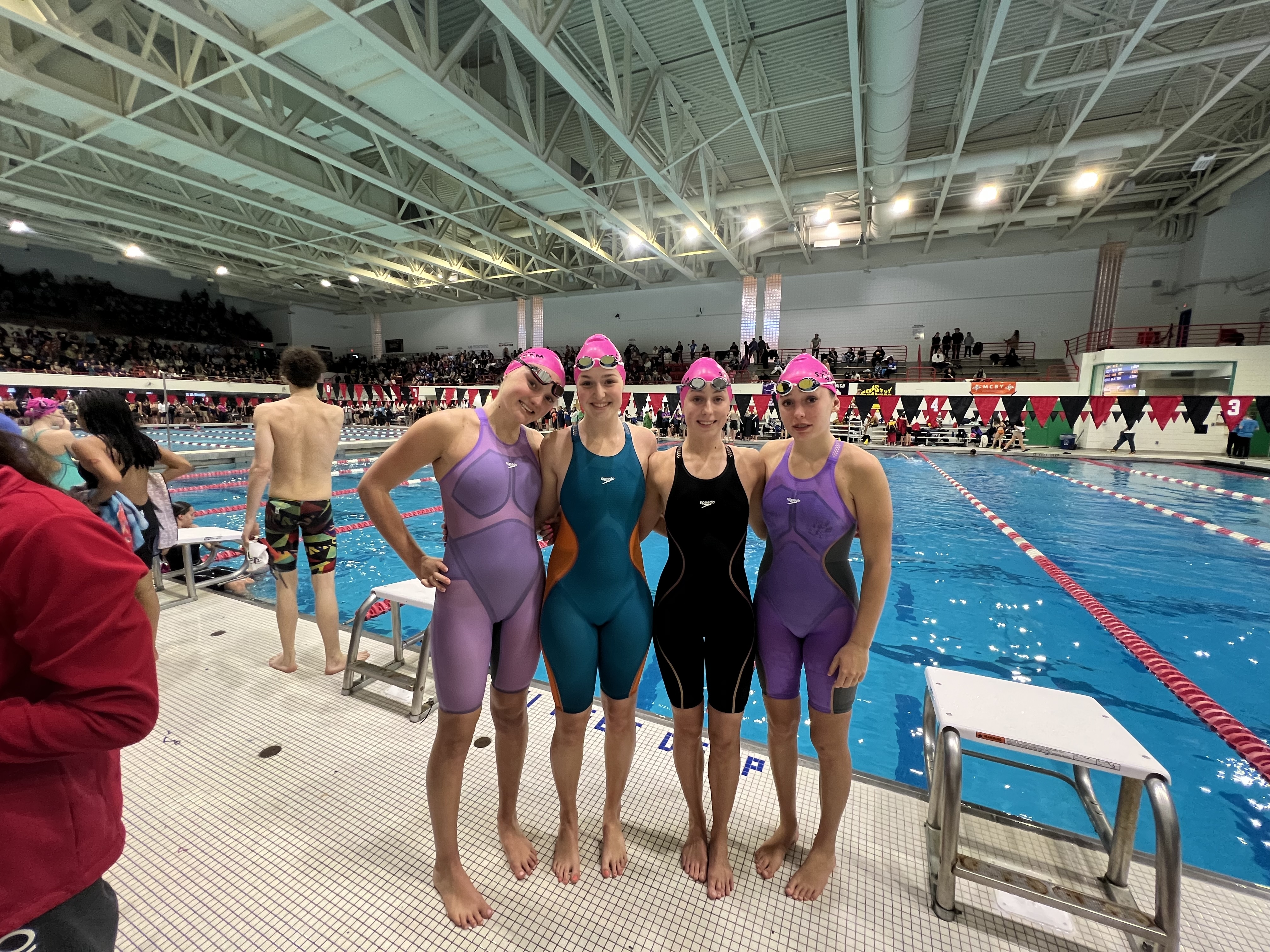 The relay team of Summer Jones, left, Cami Hatch, Jane Brierley and Lily Griffin qualified for nationals.
