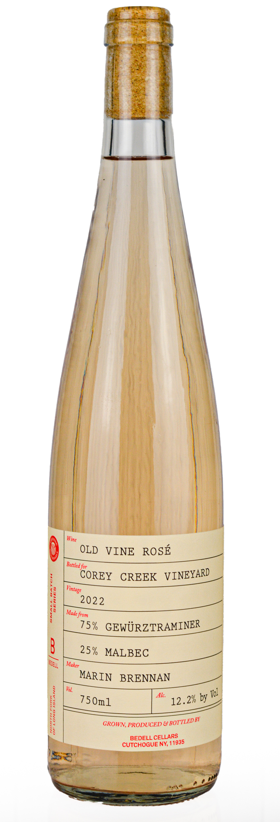 Corey Creek's Old Vine Rosé 2022. COURTESY COREY CREEK TAP ROOM