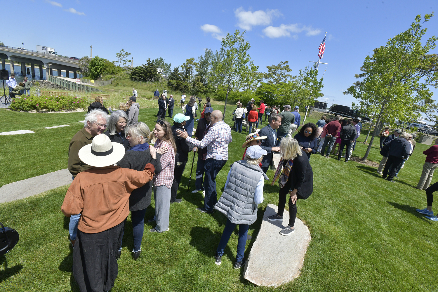 The crowd at the opening of John Steinbeck Waterfront Park on Thursday.  DANA SHAW