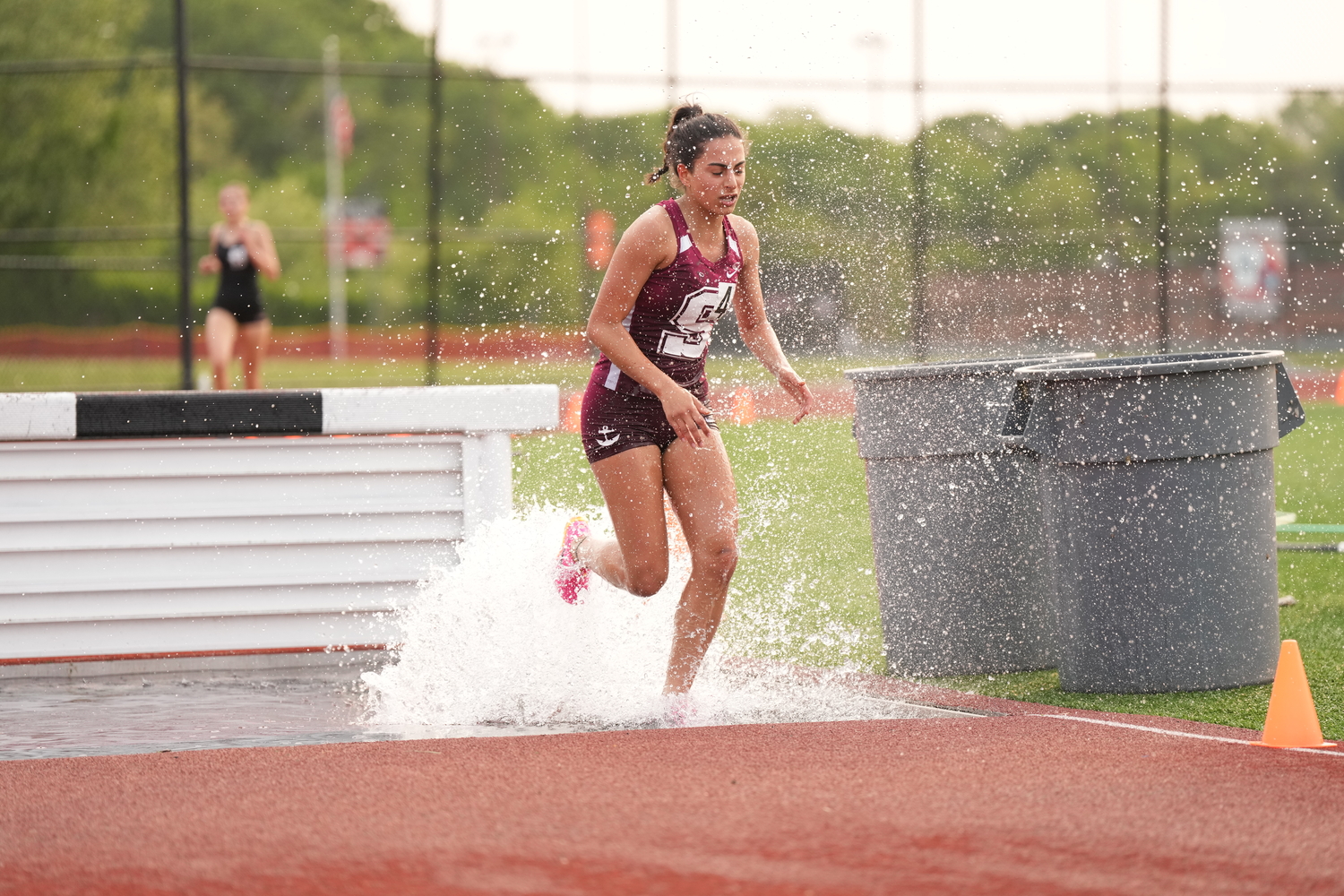 Southampton junior Jeorgiana Gavalas placed second in the 2,000-meter steeplechase.   RON ESPOSITO