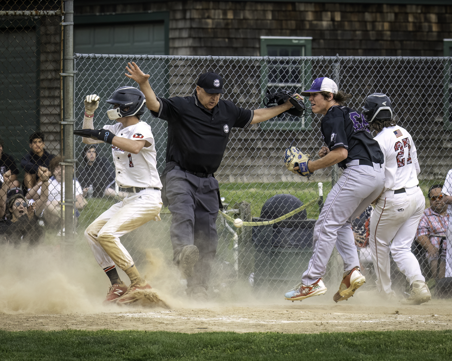 Safe! Whalers get a run on Dom Mancino's play at the plate.   MARIANNE BARNETT