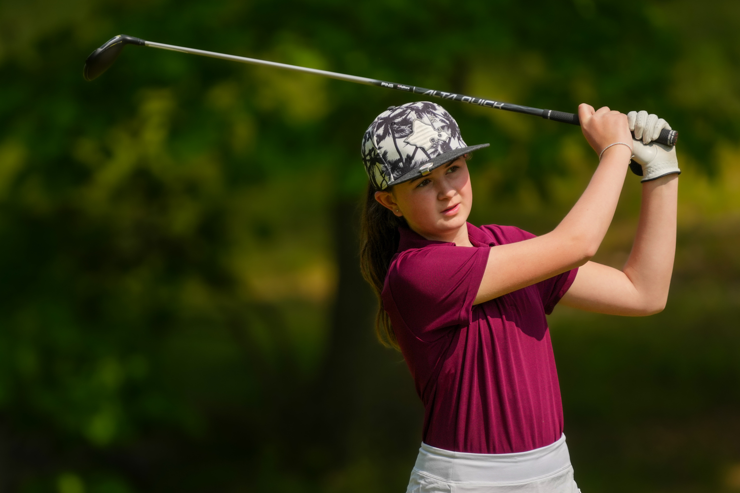 Southampton's top duo of eighth-grader Elie Poremba (77) and senior Ella Coady (78) were atop the leaderboard, respectively, after the first day of the Suffolk County Girls Golf Championships on Monday at Middle Island Golf Club. As a team the Mariners went into the second and final day of competition four shots off the lead. For a full story go to 27east.com.     RON ESPOSITO