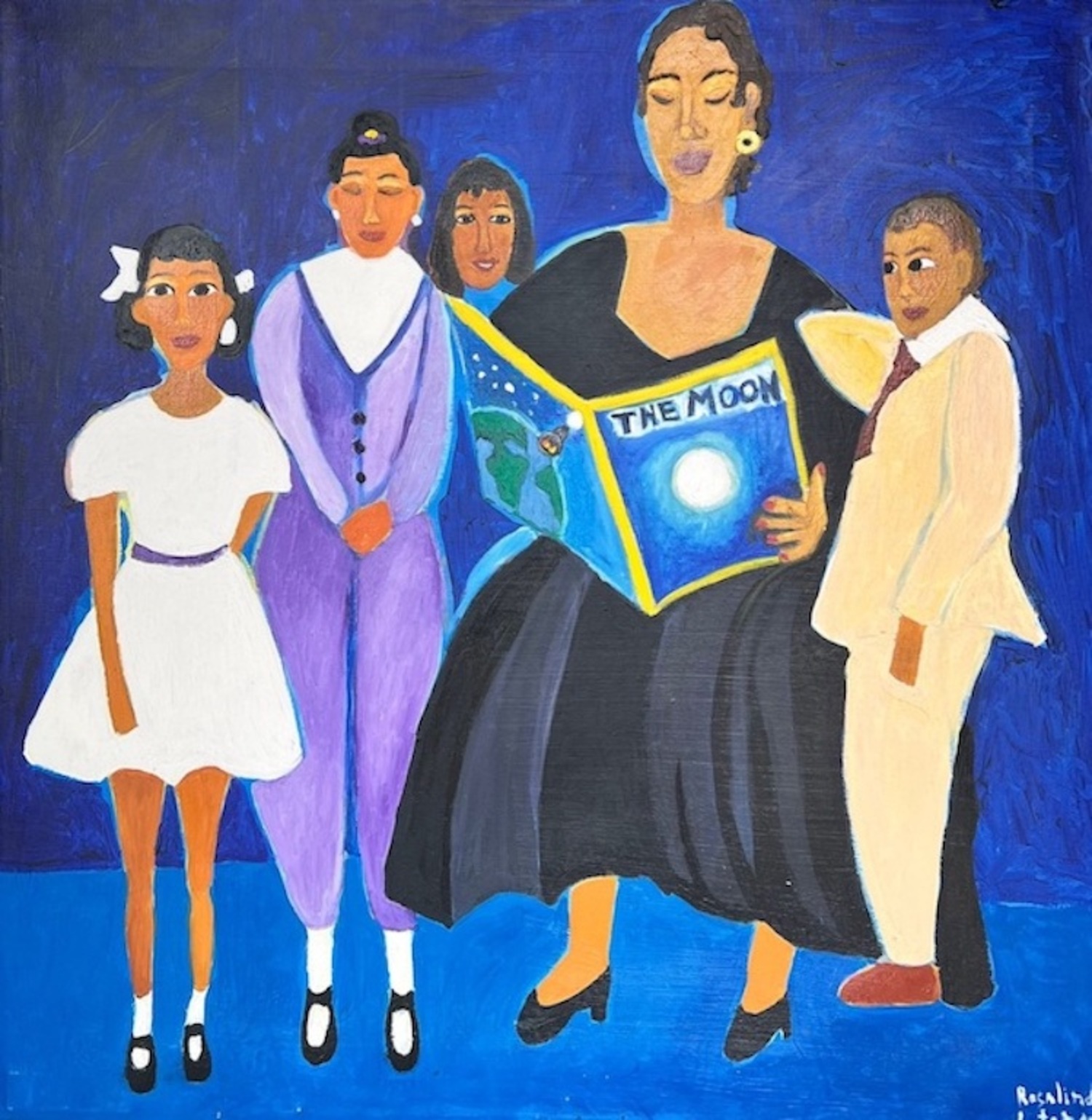 Rosalind Letcher “You shall go to the Moon, West Virginia (1950s),” not dated, 36” x 36.” COURTESY ROSALIND LETCHER AND KEYES ART