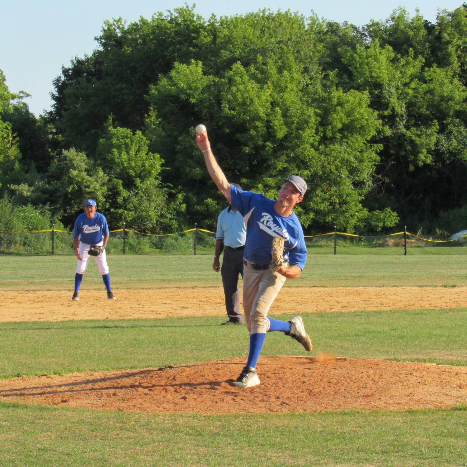 A Royals pitcher in action.    COURTESY HAMPTONS ADULT HARDBALL