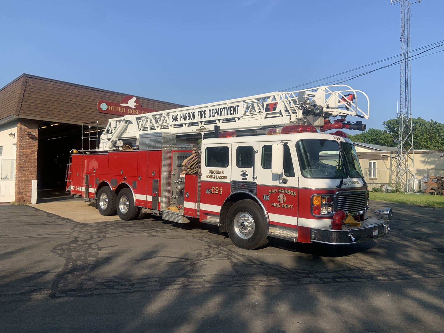 The Sag Harbor Fire Department is planning to order a replacement for this 199 American LaFrance ladder truck. STEPHEN J. KOTZ