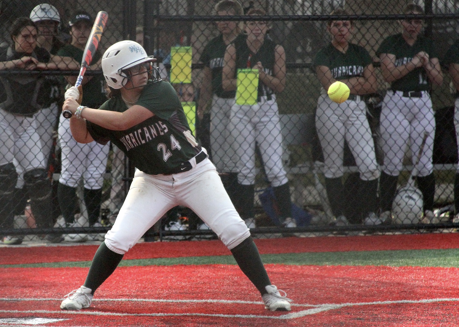 Freshman pitcher Addison Celi keeps her eyes on a pitch. DESIRÉE KEEGAN
